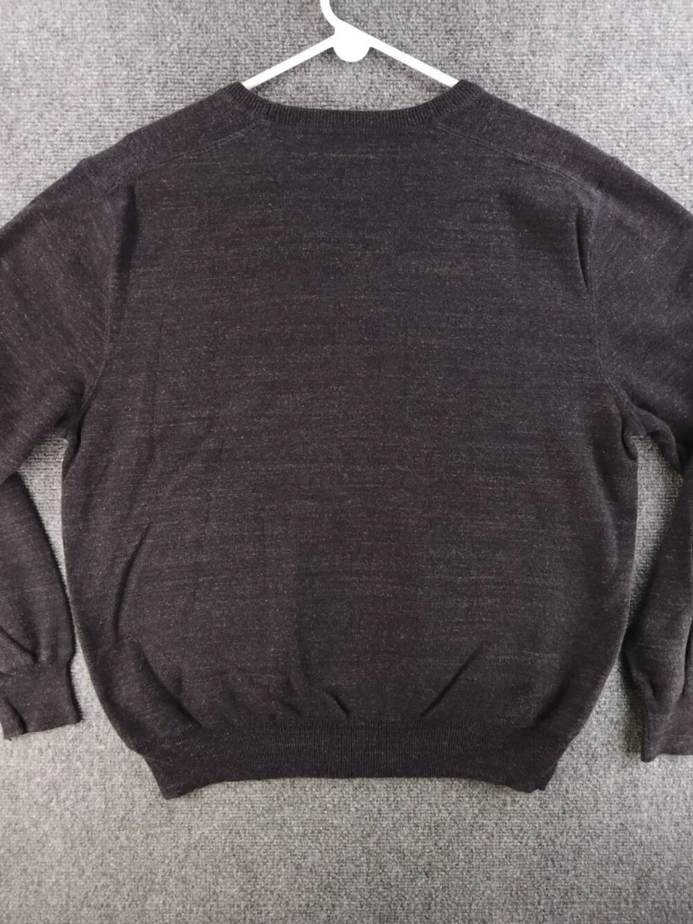 Polo Ralph Lauren Men Charcoal Gray Heathered Cotton Crewneck Sweater Large